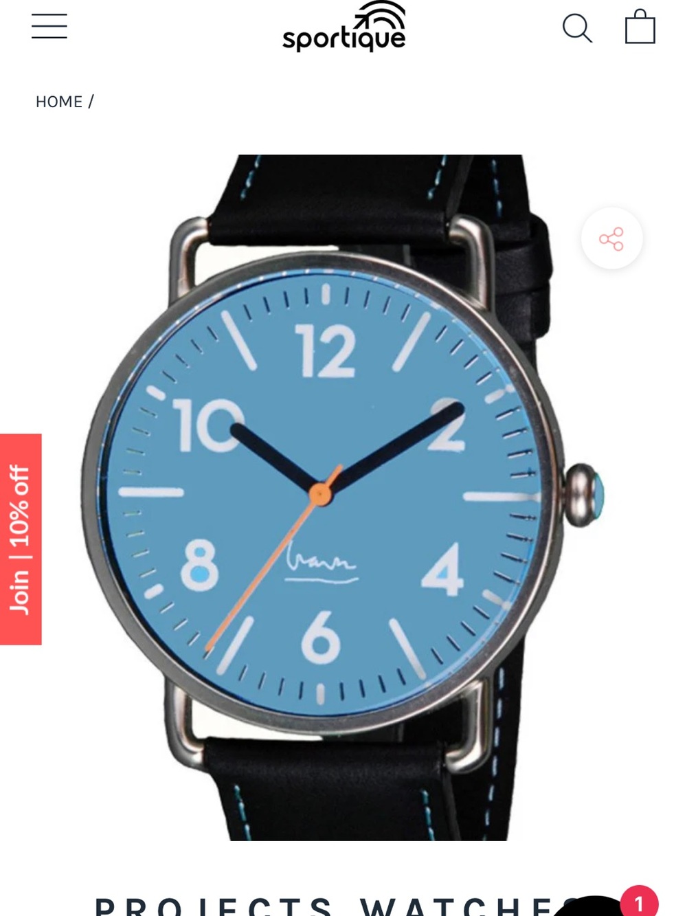Women's Watch with Blue Dial and Leather Strap, in perfect running condition!